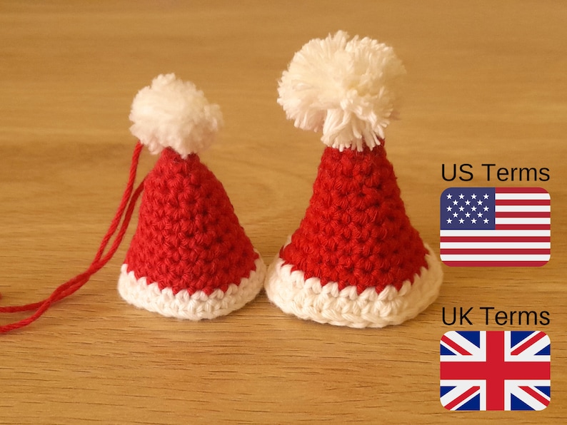 Crochet Santa Hat Ornament, Crochet Santa Hat Pattern, Crochet PDF Pattern INSTANT DOWNLOAD image 1