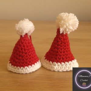 Crochet Santa Hat Ornament, Crochet Santa Hat Pattern, Crochet PDF Pattern INSTANT DOWNLOAD image 5