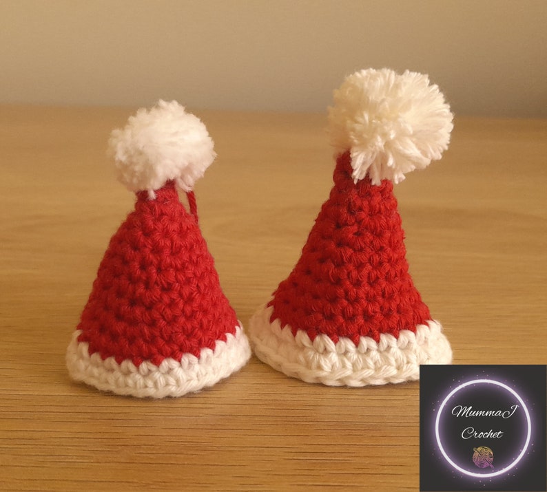 Crochet Santa Hat Ornament, Crochet Santa Hat Pattern, Crochet PDF Pattern INSTANT DOWNLOAD image 5