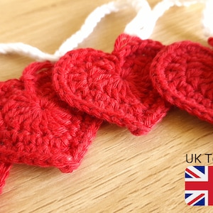 Uk Terms Crochet Heart Pattern, Heart Crochet Pattern, Crochet Heart Applique PDF Pattern, INSTANT DOWNLOAD