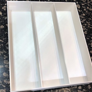 Custom Utensil Drawer Organizer, Pearl White, 100% Custom we build your organizer to your specifications