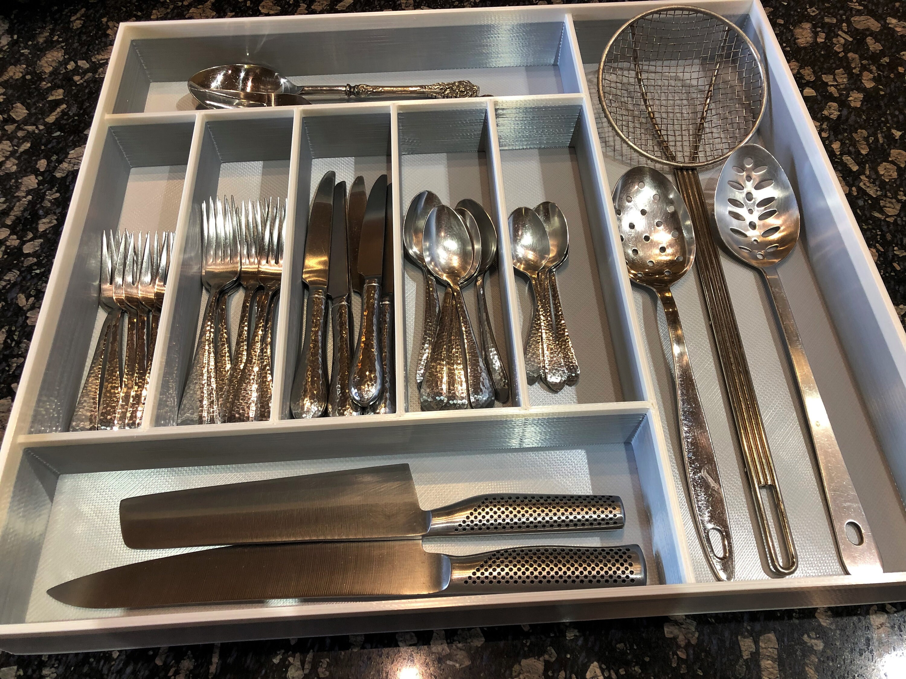 Organizador de cajones personalizado, organizador de cubiertos