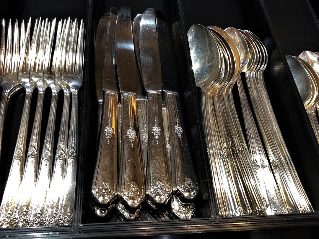 Custom Silverware Drawer Insert, 7 Compartment Organizer in Midnight