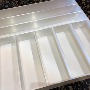 Custom Kitchen Drawer Organizer,  Custom Silverware Organizer in Pearl White, we build to your specifications
