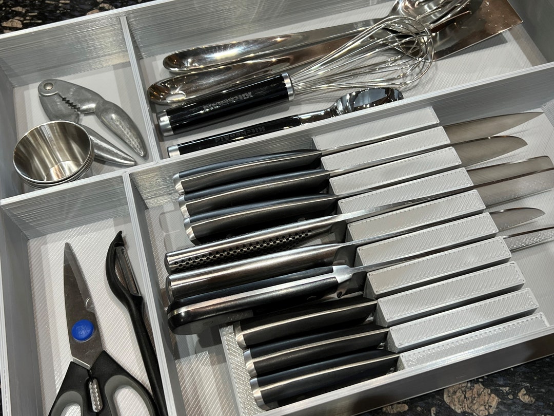 Custom Knife Block Drawer Organizer Chef's Knife Block Etsy