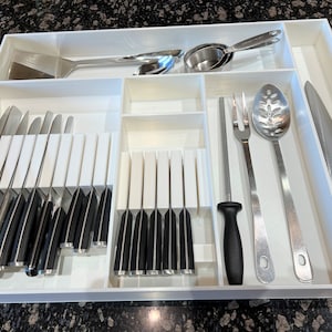 Custom Knife Block Drawer Organizer, Chef&#39;s Knife block drawer insert for 4, 6, 8, 10 or 12 knifes custom to your specs