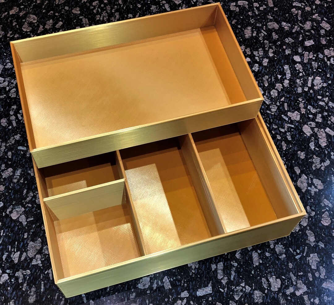 Custom Deep Drawer Organizer With Front to Back Top Slider, Nesting Set