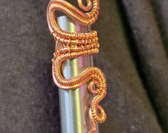 Wavy Wire wrapped ear cuff, Swirly Wire wrapped ear cuff, unique wire weaved ear cuff, Swirly copper ear cuff