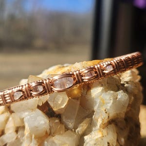 Rainbow Moonstone Cuff Bracelet, wire wrapped Moonstone cuff bracelet, wire weaved Moonstone cuff bracelet, copper Moonstone bracelet