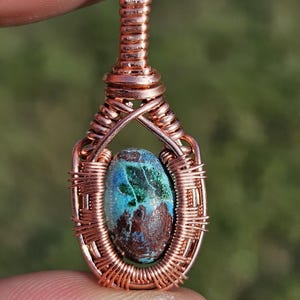 Chrysocolla Pendant, Chrysocolla necklace, Chrysocolla wire wrap, wire wrapped  Chrysocolla necklace, Chrysocolla talisman