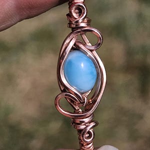Larimar Pendant, Double Bail Larimar Pendant, wire wrapped Larimar necklace, Larimar bracelet