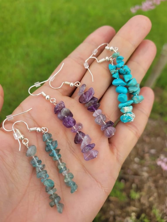 Crystal chip earrings deals