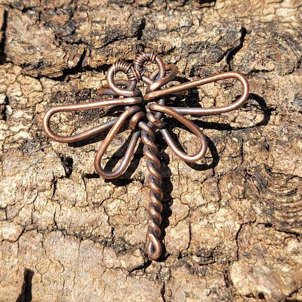 Dragonfly ear cuff, wire wrapped Dragonfly ear cuff, wire weaved Dragonfly ear cuff, copper Dragonfly ear cuff