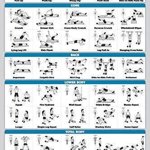 Póster de ejercicios de entrenamiento con peso corporal QUICKFIT de Palace Learning: tabla de entrenamiento con peso corporal, rutina de calistenia (laminado, 18" x 27")
