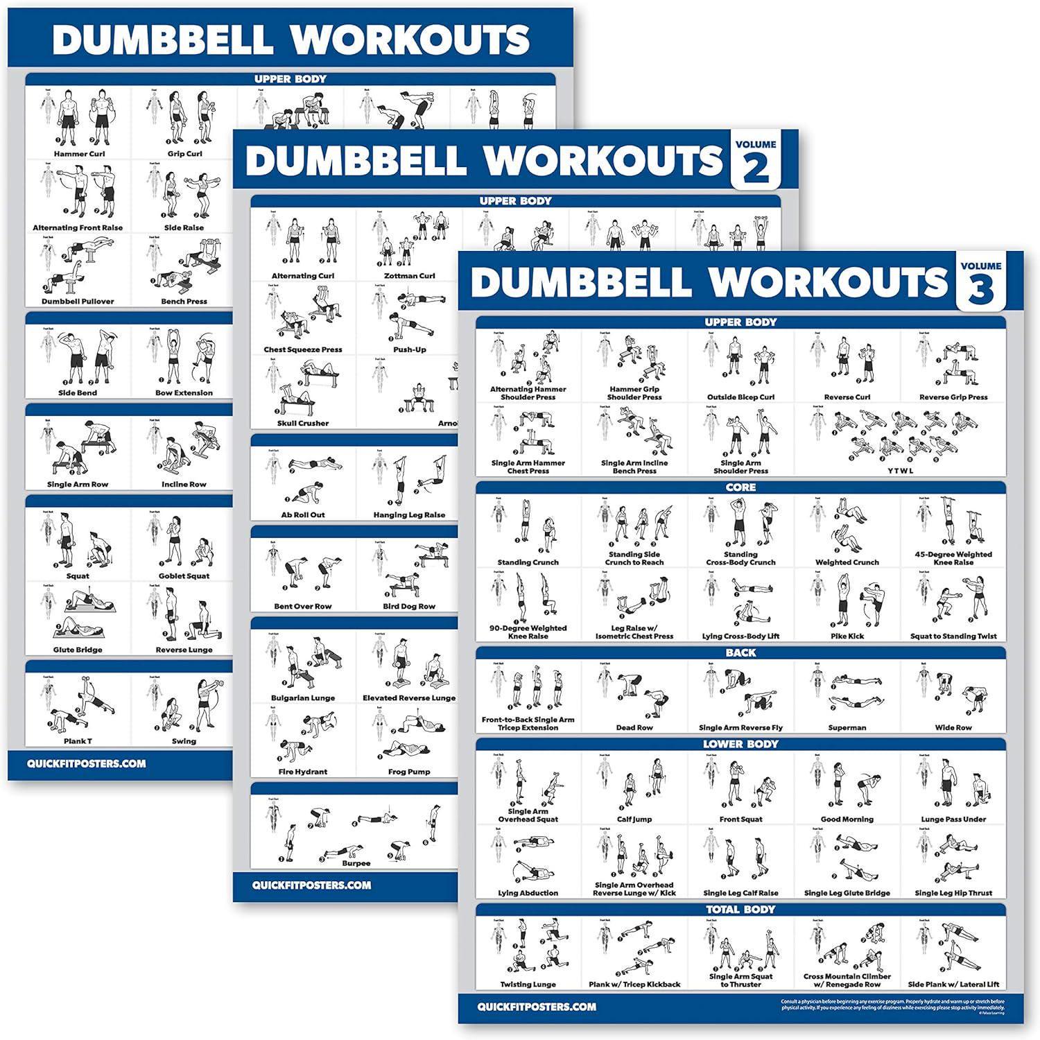Super English Workout 教材3セット　L1 ×1、L2×2 Palace Learning 3 Pack - Dumbbell Workout Posters for Home Gym