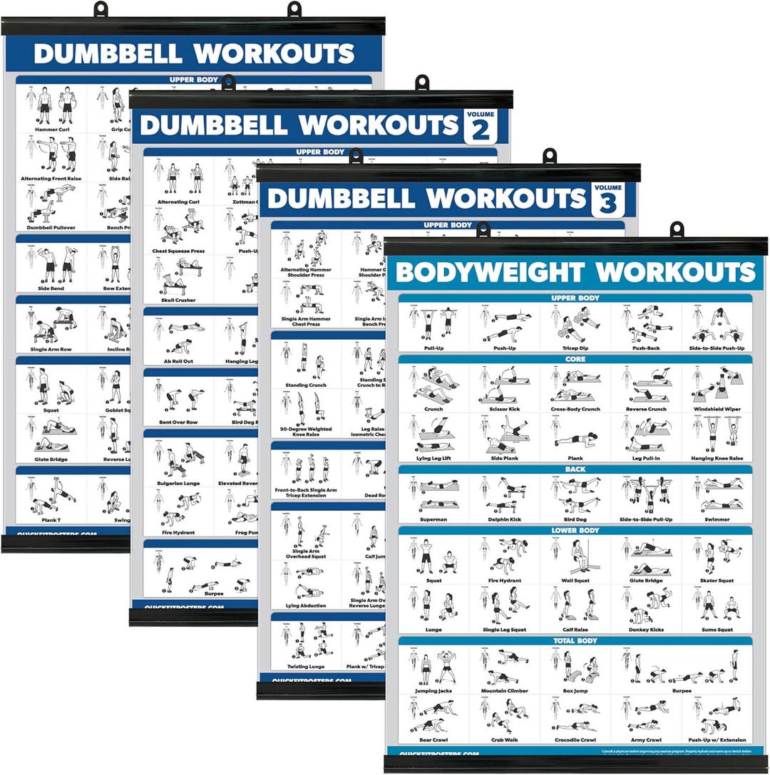Palace Learning 4-pack - Dumbbell Workout Posters Vol. 1, 2 & 3 ...