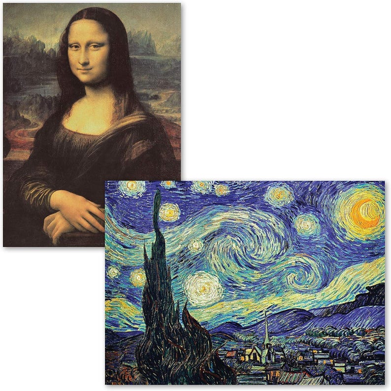 2 Pack - Mona Lisa Poster by Leonardo Da Vinci + Starry Night by ...