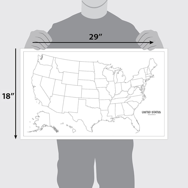 2 Pack Blank USA Map Outline Poster Simplified USA Map For Kids Il 794xN.6414918690 Bsd9