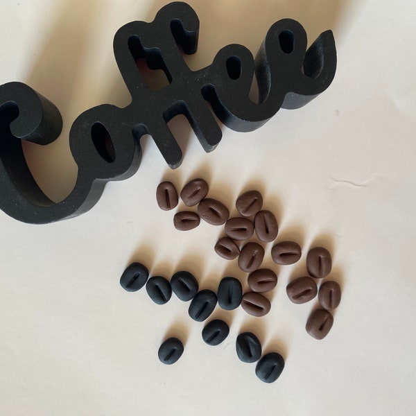 Set of 14 Faux Coffee Beans / Coffee Bean Embellishment/ Coffee Espresso / Coffee Bar Decor / Coffee Home Decor / Fake Coffee Beans / Crafts