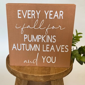 Fall Sign / Autumn Tiered Tray Sign / Fall Shelf Sitter / Rustic Fall Home Decor / Fall Mantel Sign / Love Fall Sign / Gift for her
