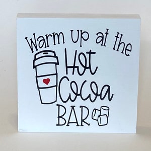 Hot Cocoa Bar Tiered Tray Decor / Hot Cocoa Sign / Coffee Bar / Cocoa Blocks Decor / Fall Tiered Tray / Winter Decor