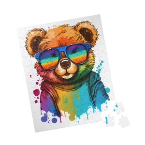 Colorful Teddy Bear Puzzle, Fun Family Activity (110-piece)