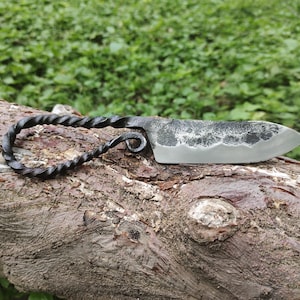 Hand-Forged Carbon Steel Viking Knife: Leather Sheath, Camp Knife