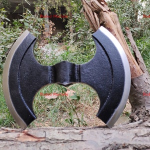 Medieval Warrior Double Edge Axe Head, Carbon Forged Viking Tow sided Axe Head. Amazing Gift For Men