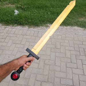 Handmade Finn&#39;s Scarlet Sword Gold replica, Authentic Adventure Time Inspired Sword, Collectible Gaming Sword