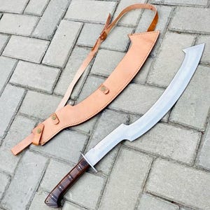 Handmade Khopesh Sword: 20&quot; Carbon Steel Egyptian Machete, Cosplay Gift