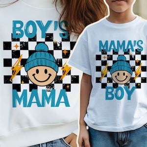 Mom and Son Sublimation Design, Mama’s Boy Boy's Mama PNG, Mommy and me png, Matching shirts design