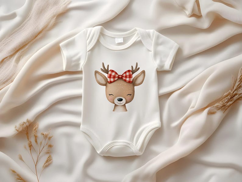 Reindeer PNG, Baby Christmas Sublimation File, Cute Reindeer With a ...