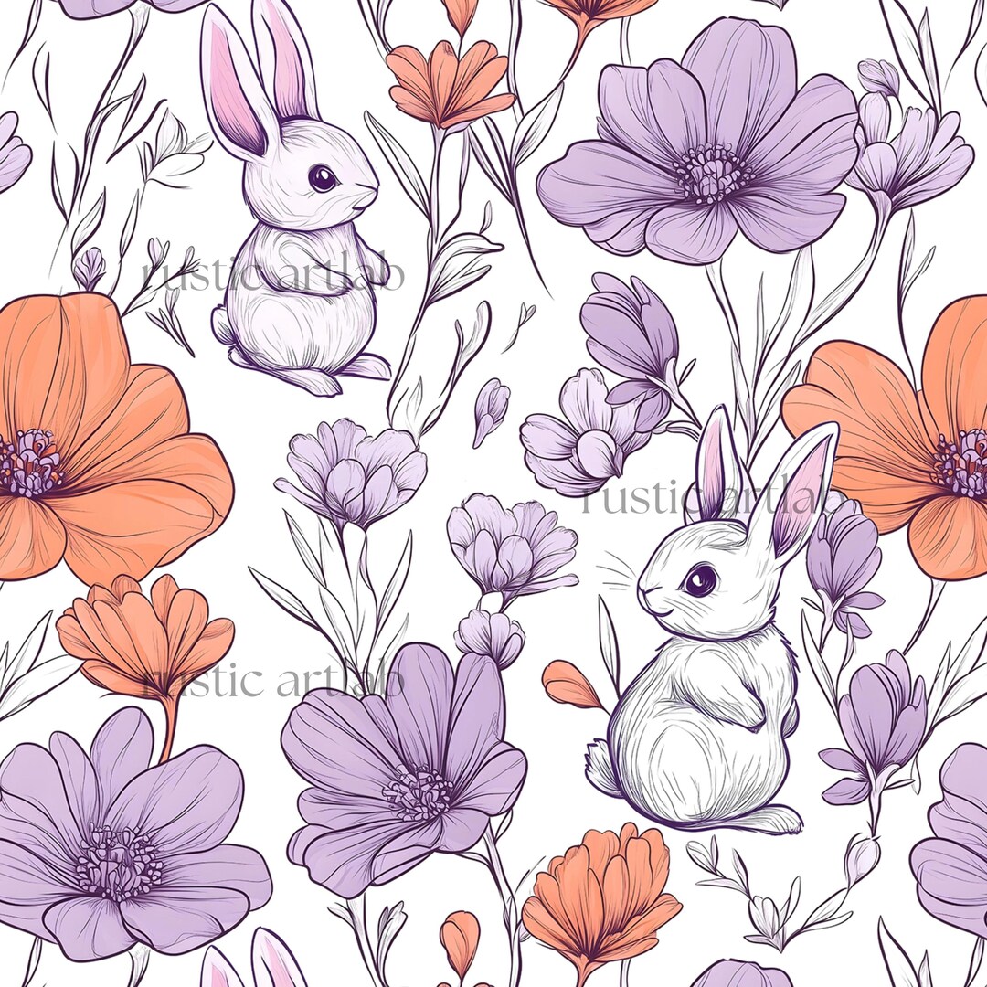 EASTER BUNNY WITH FLORAL RELIEF PATTERN ASSORTED