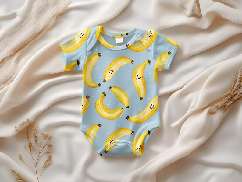 Banana Seamless Pattern baby onesie mockup preview