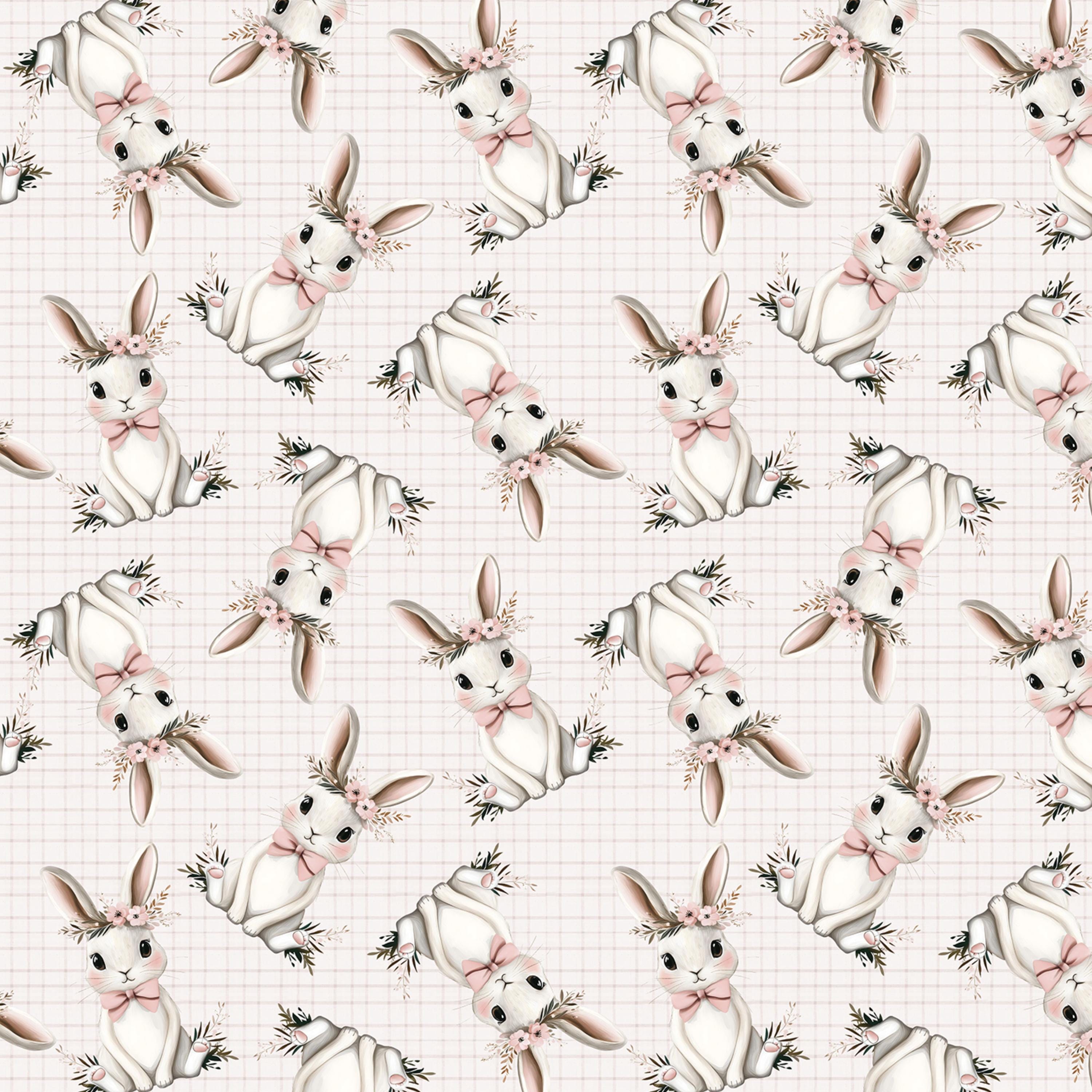 Floral Bunny Seamless Pattern | Cute Rabbit Fabric | Easter Digital ...