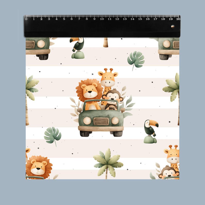 Safari Animals Seamless Pattern - Jungle Nursery Fabric Design ...
