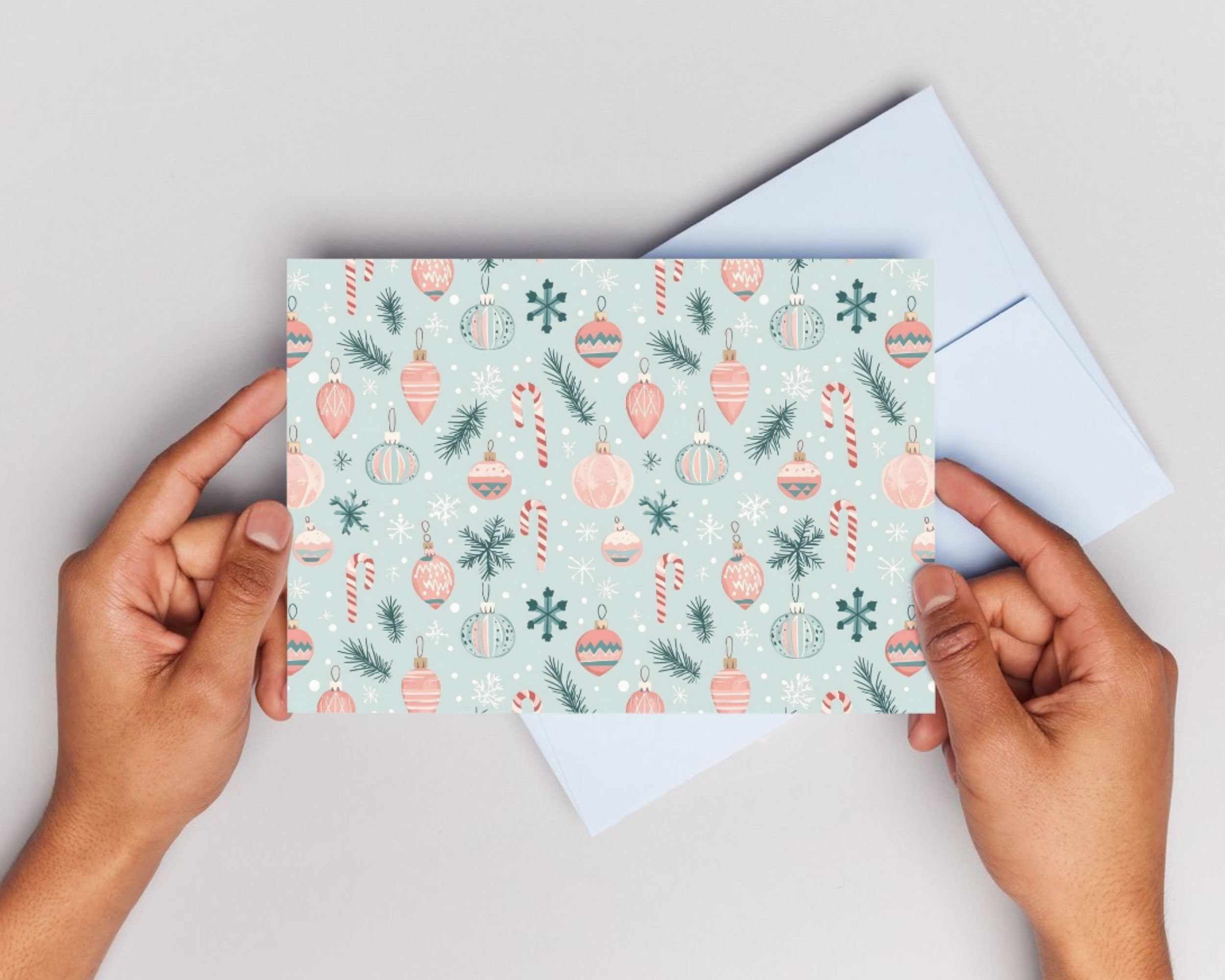 Retro Christmas Seamless Pattern - Christmas Ornaments Cute Pattern ...