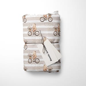 Bear Seamless Pattern, Cute Baby Spring Fabric Design mockup preview