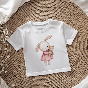 Watercolour Pink Bunny Clipart t-shirt preview
