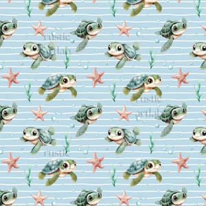 Watercolour Turtle Seamless Pattern preview