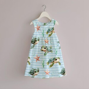 Watercolour Turtle Seamless Pattern dress mockup preview
