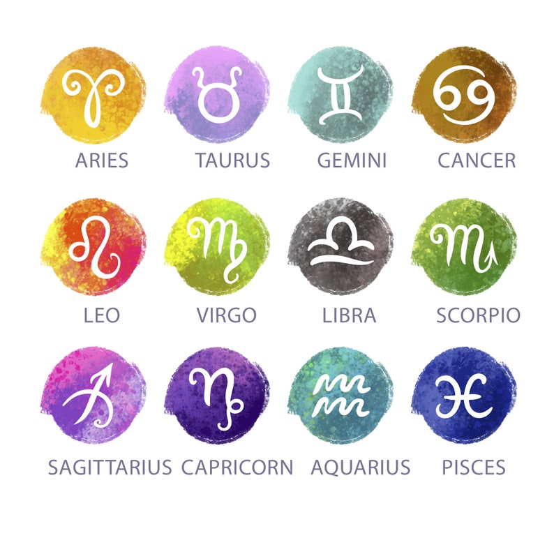 Zodiac Horoscope Vector Set Svg Zodiac Bundle Svg Zodiac | Etsy