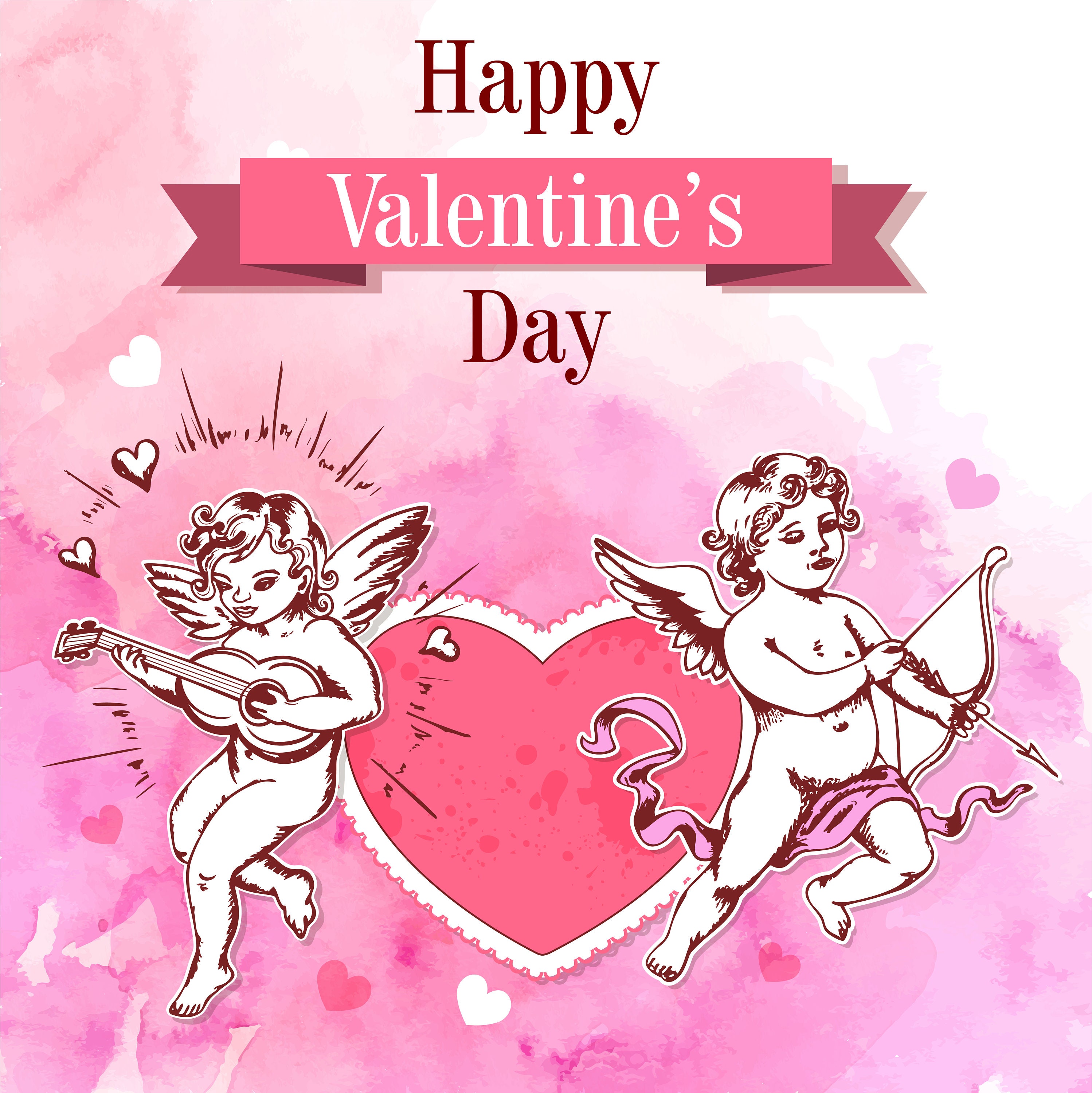 St. Valentine's Day romantic cartoon 20 cupid collection | Etsy