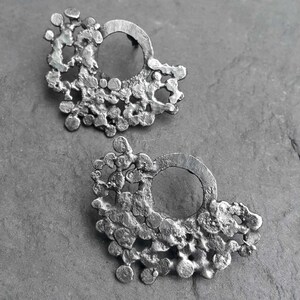 silver granulation earrings