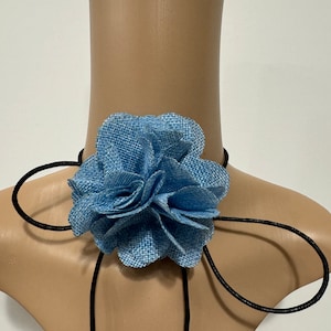 Blaue Rose Choker Halskette Für Frauen - Samt-Choker Mit Blumen-Anhänger | Bohemian Style Für Party & Hochzeit