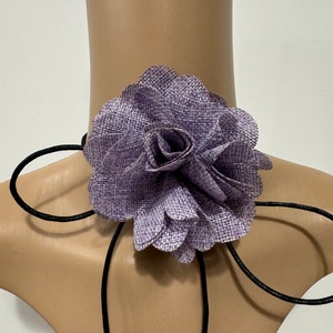 Elegant purple rose flower choker necklace purple choker accessories women’s flower choker stylish choker rose flower choker size 3.5”