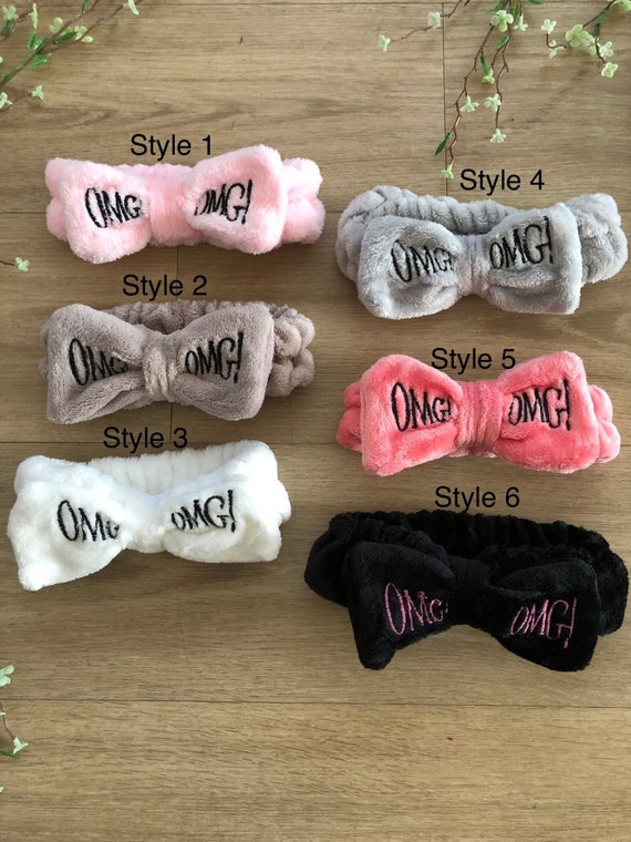 Super soft Fuzzy Bow headband Amazon.com : Teenitor Spa headband, Makeup Headband Set  main image 2