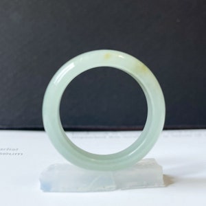 19,2 mm Jade Ring Band, A-Grade Typ A Natürliche Myanmar Blassgrüne Jadeit Jade Minimalist Ring Band, Jade Band