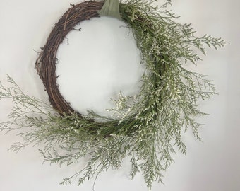 Festive holiday wreath, dried flower, christmas wreath, door hanging, dried floral wreath, gift