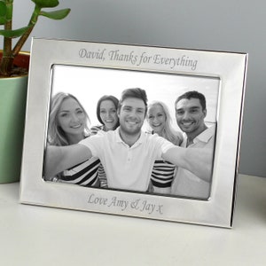 Personalised Silver Plated 6x4 Landscape Photo Frame Engraved Picture Frame Wedding Picture Frame Anniversary Photo Frame image 5